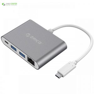 مبدل USB-C به USB/RJ45/USB-C اوریکو مدل RCR2A Orico RCR2A USB-C To USB/RJ45/USB-C Adapter - 0