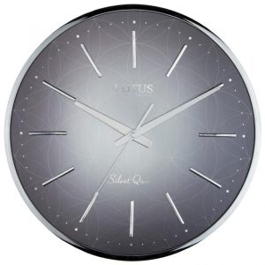 ساعت فلزی لوتوس ابکاری کد M-6618-LUCAS سایز 40cm سانتی متر رنگ طوسی نقره ای